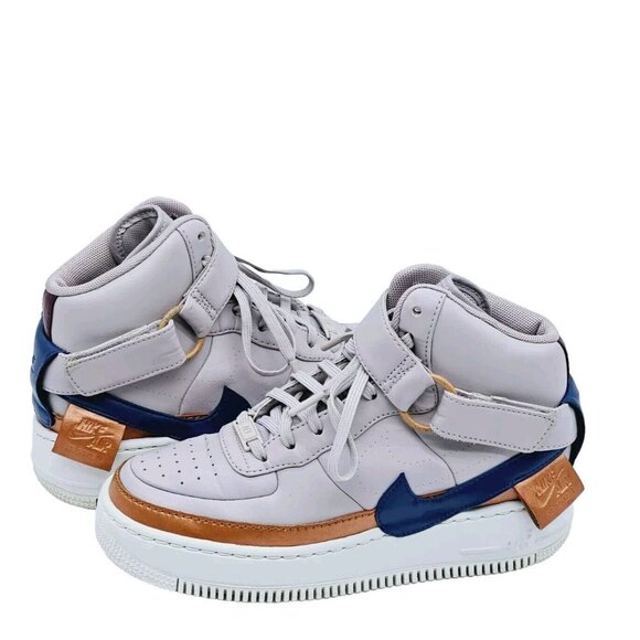 Nike Shoes - Nike Air Force 1 High Womens 7 High-Top Sneakers Gray Purple Gum Sole Streetwear